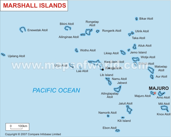 iles marshall carte pacifique ocean